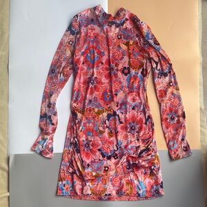 Free People Velvet Floral Backless Dress